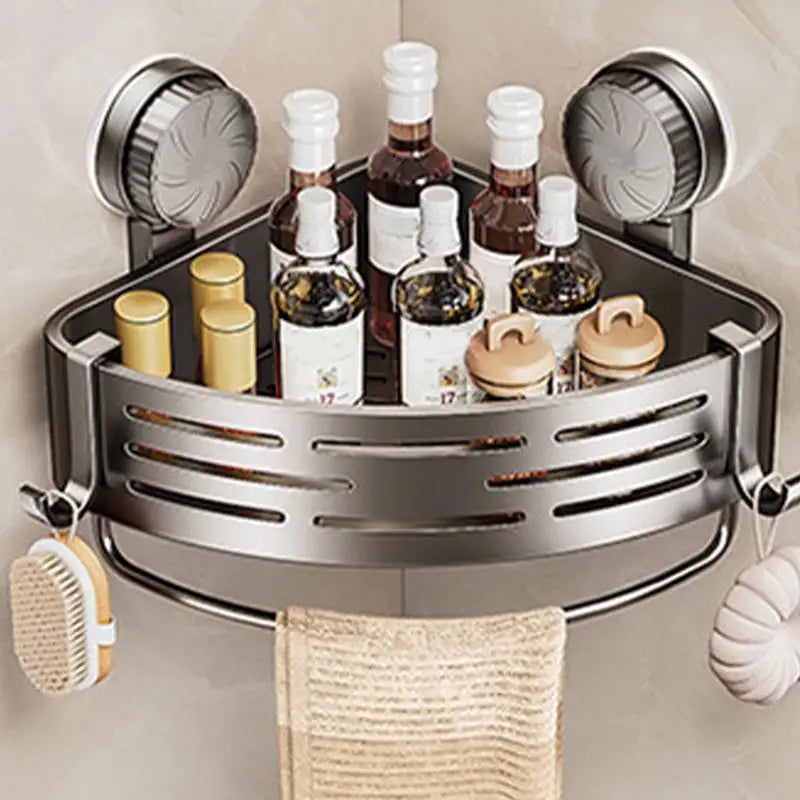 Étagère Douche Angle Triangulaire Sans Perçage – Ventouse Murale, Rangement Salle de Bain & Douche | Coin Pratique