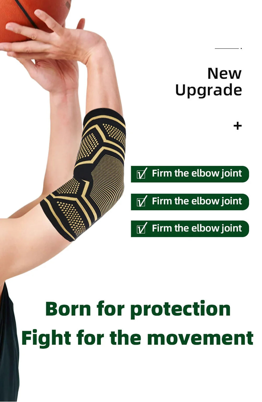 1pcs Fitness Copper Elbow Brace Compression Support Sleeve for Tendonitis Tennis Elbow Relief Reduce Joint Pain For Women Men