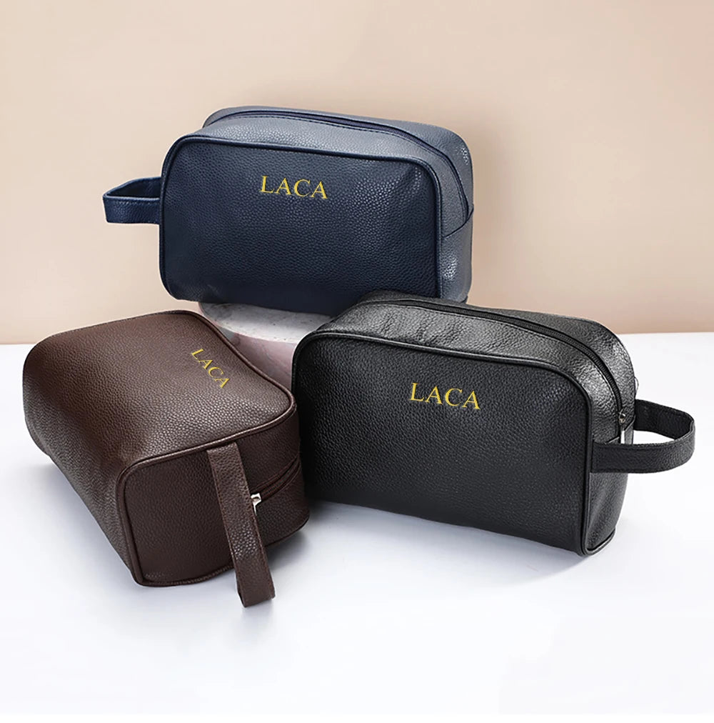 Trousse Toilette Homme Personnalisée – Grande Capacité Voyage Zipper | Cadeau Homme