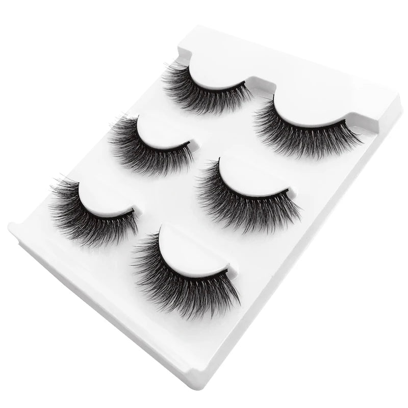 Lot 3 Paires Faux Cils 3D Vison SHIDISHANGPIN – 27 Styles Fluffy Wispy Épais | Cils Faux Faits Main Maquillage Yeux