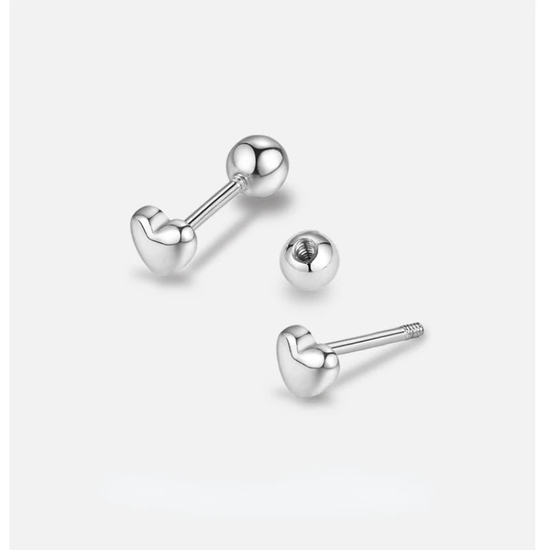 Puces Oreilles Vis Amour Style Coréen Argenté – Bijou Tendance Femme, Étudiante & Ado | Cadeau Mode K-Fashion