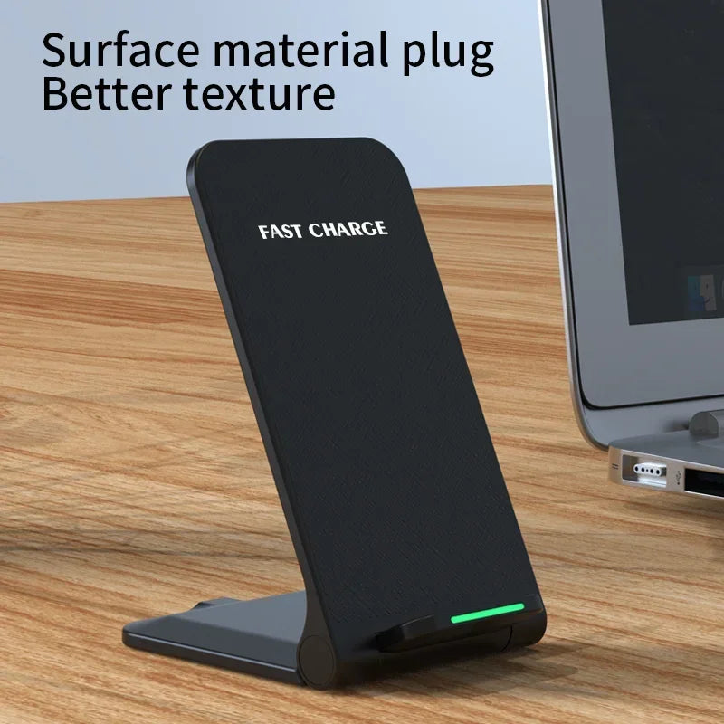 Chargeur Sans Fil 30W Pliable Stand – iPhone 14 13 12 11 Samsung S21 S20 Charge Rapide
