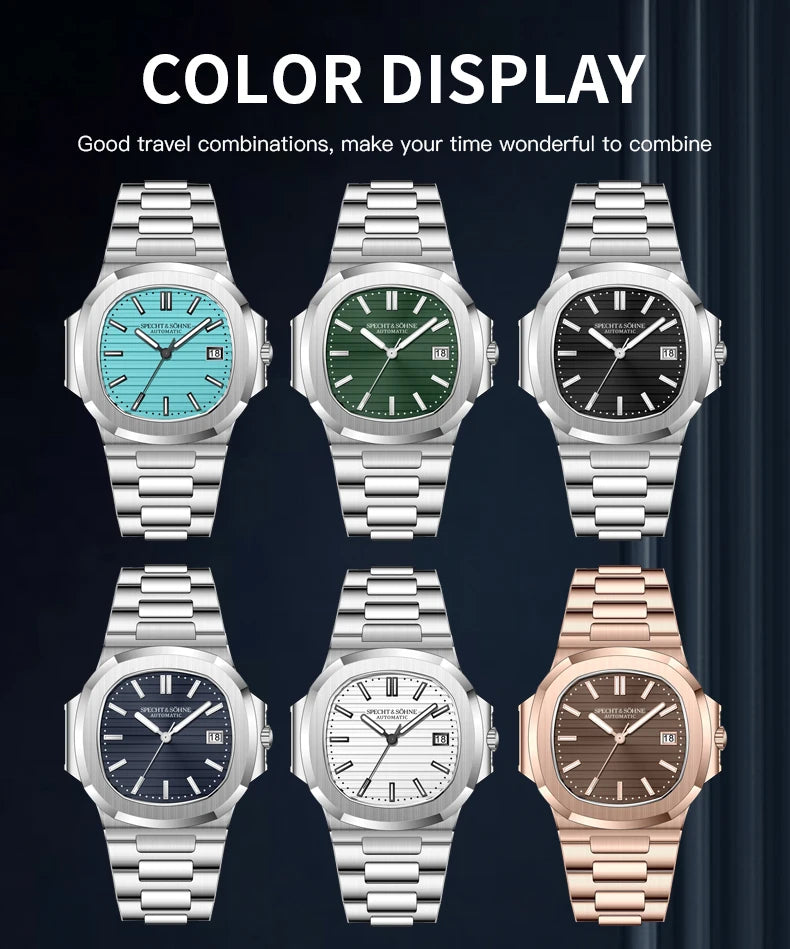 Specht&Sohne Herrenuhr Automatik Mechanik Japan 42mm Luxus Elegant Zeitlos | Specht&Sohne Premium Japan Automatik Mechanik Uhr