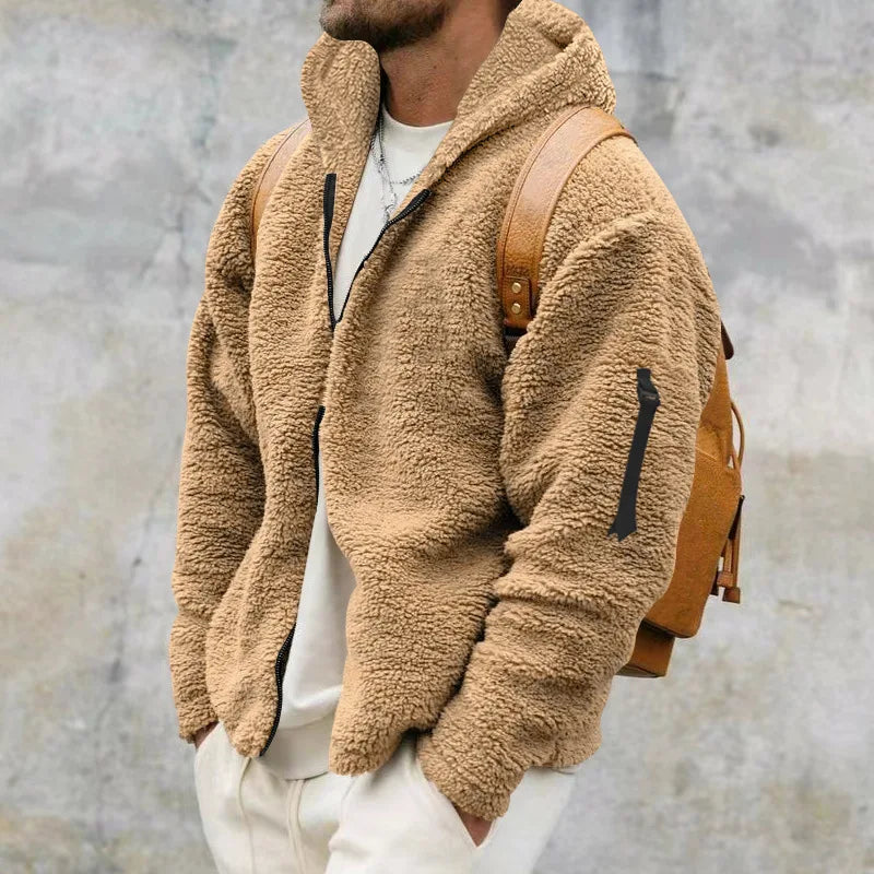 Veste Homme Automne Hiver Polaire Double Face Chaude Capuche Loose Casual Coupe-Vent – Manteau Chaud Tendance Saison Froide | Mode Homme Premium