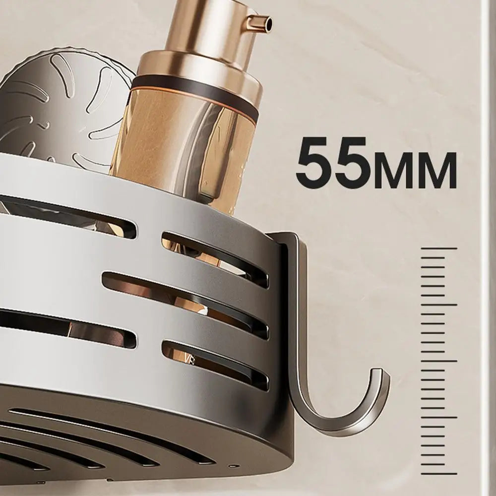 Étagère Douche Angle Triangulaire Sans Perçage – Ventouse Murale, Rangement Salle de Bain & Douche | Coin Pratique
