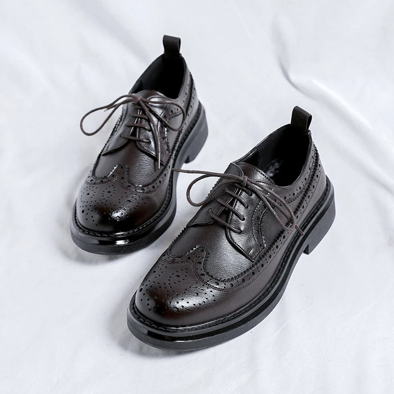 Brogues Oxfords Patent Leather Homme – Lacets Formal Noir Mariage Fête Dress Shoes