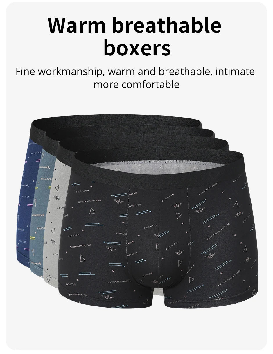 Pack 4 Boxers Homme Imprimés Taille US/EU Confortables Fashion Slip Short de Bain Oversize Sous-Vêtements Premium Multicolore – Pack 4 Boxers Premium Imprimés | Mode Homme Sous-Vêtements Premium