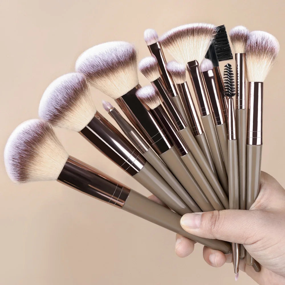 Set Pinceaux Maquillage Professionnel 1 à 20 Pcs – Blush, Highlighter, Fond de Teint & Fard | Ultra-Doux Femme