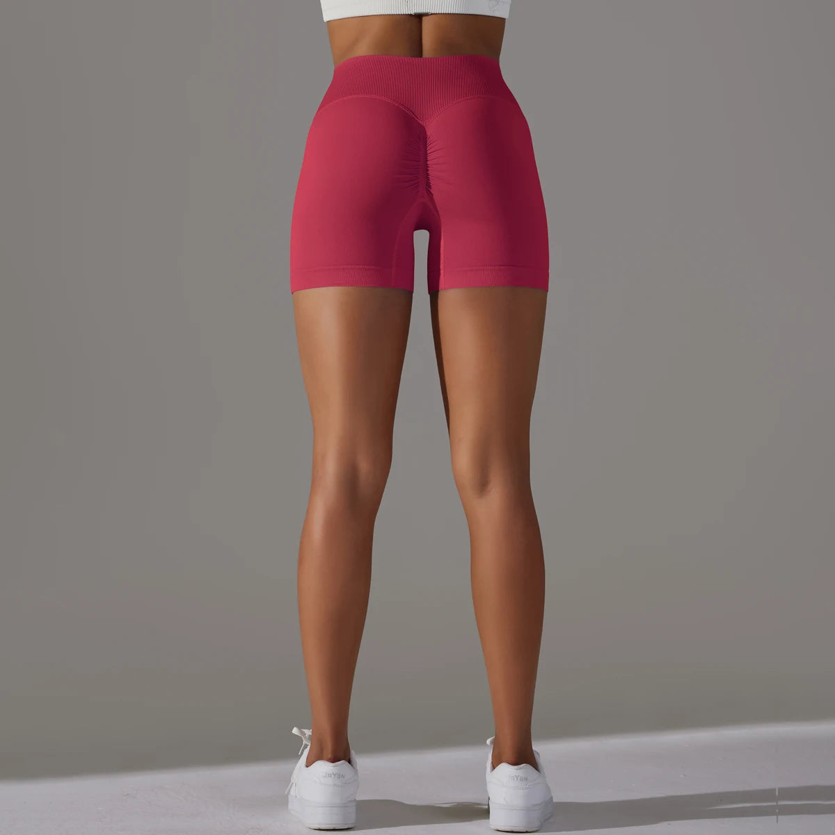 Short Yoga Femme Taille Haute Croisée Gainant Fessier Gym Running Fitness – Short Sport Sculptant Élastique | Mode Athleisure