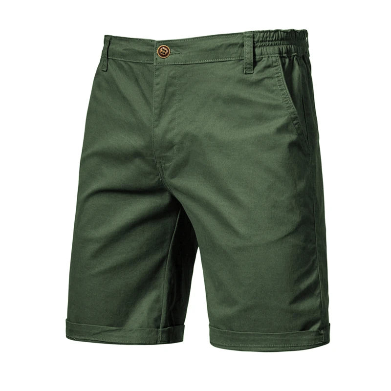 Short Homme 100% Coton Couleur Unie Ceinture Élastique Casual Business Social Plage Été Haute Qualité 10 Coloris Disponibles – Short Premium Multifonction | Mode Homme Été Premium