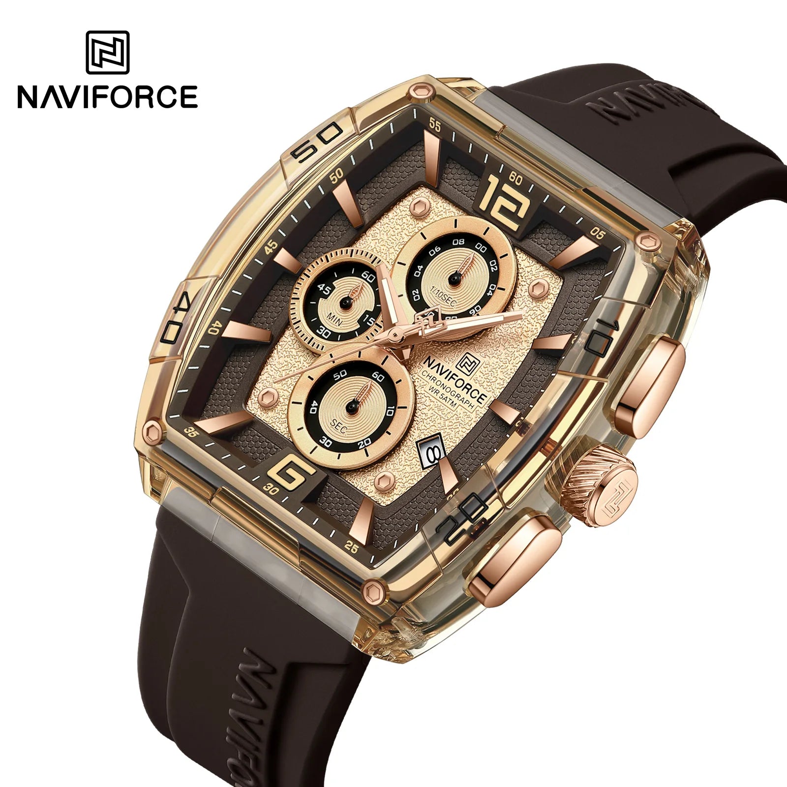 Herrenuhr NAVIFORCE 2025 Militär Sport Quarz – Wasserdicht 50M Silikon Datum Hohe Qualität