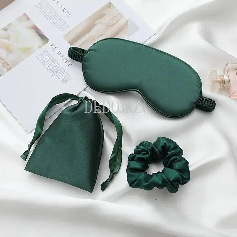 Lot 3 Seiden-Augenmasken für Damen – Seidige Anti-Licht-Schlafmaske | Schlaf, Reise & Erholung | Nachtpflege für Haut & Augen