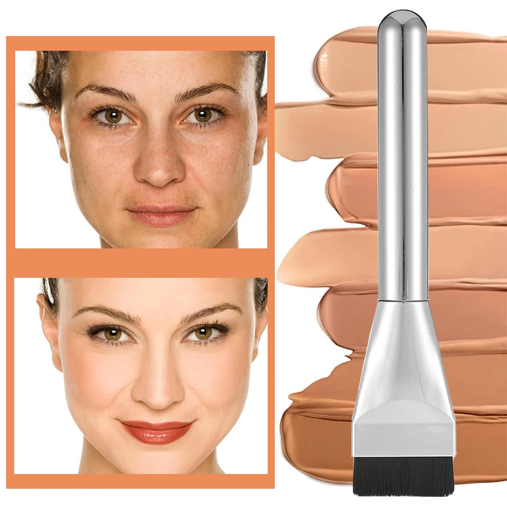 Set Pinceaux Contouring & Fond de Teint – 3/5 Pcs | Palette Inox & Puff