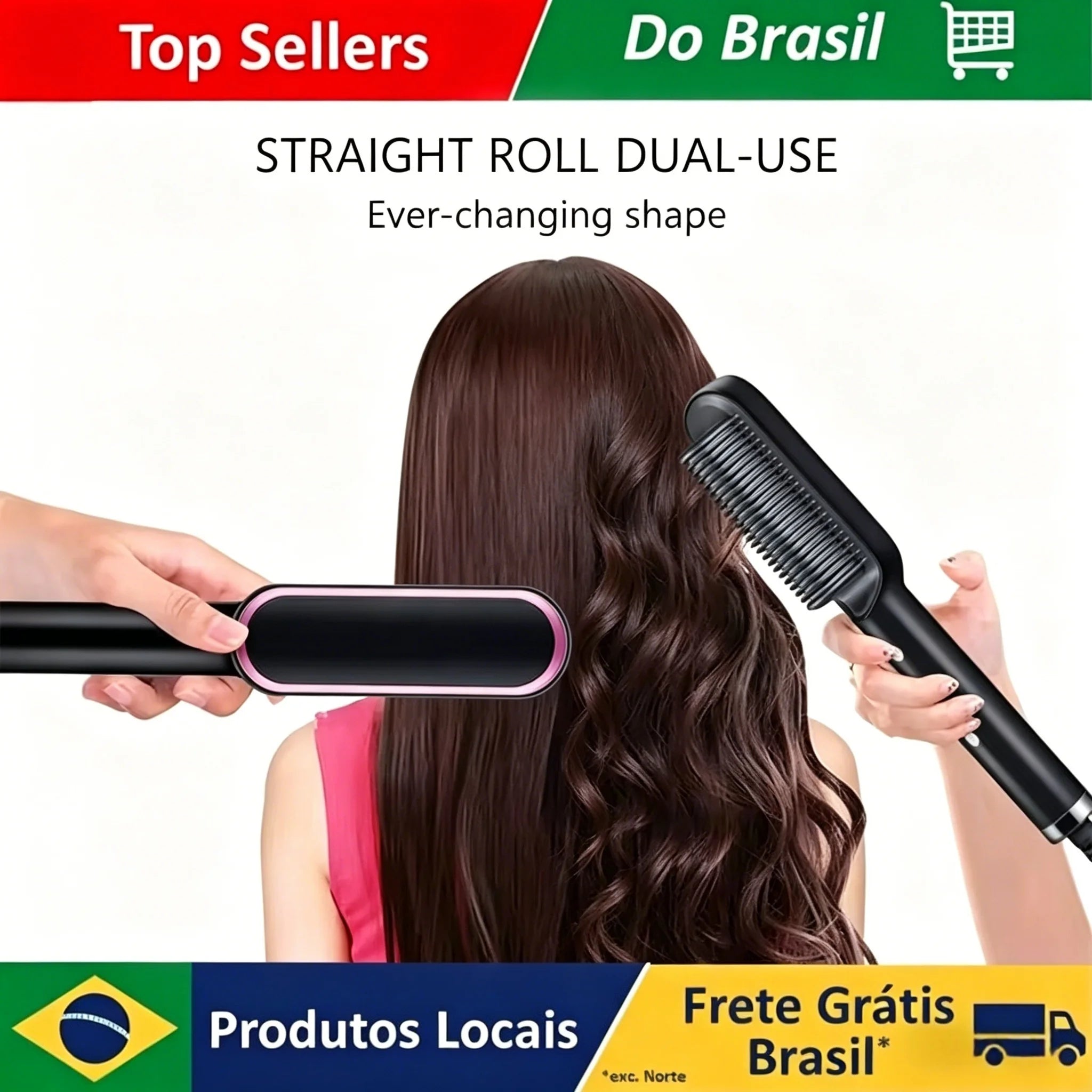 Lisseur Brosse Chauffante Électrique Multifonction – Peigne Professionnel Coiffure Rapide