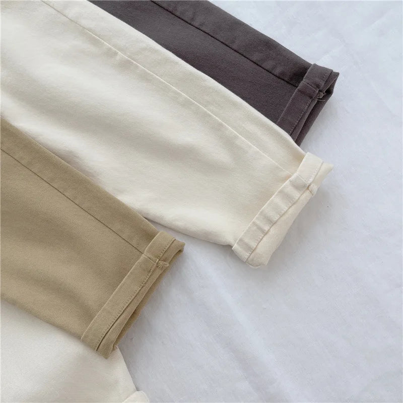 Pantalon Sarouel Enfant Unisexe Couleur Unie – Pantalon Sport Loose Casual Printemps Été 2-8 Ans