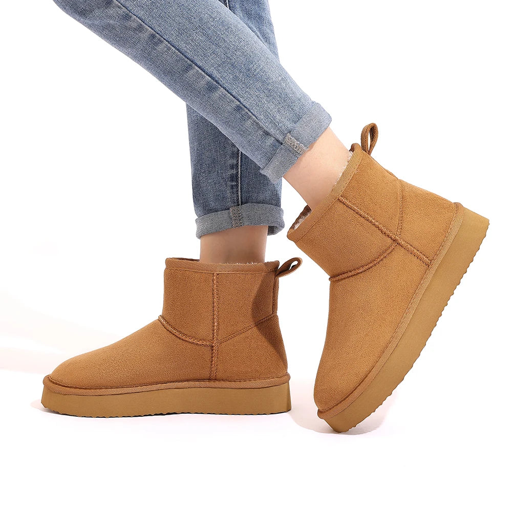 Eyriphy Boots Neige Fourrure Femme Hiver 2024 – Cheville Épaissies Non-Slip Outdoor Chaud