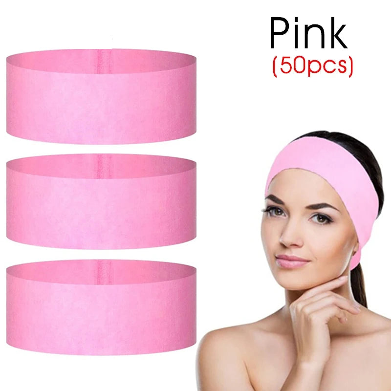 Bandeaux Jetables SPA Skincare Non-Tissés – Lot 10/50/100 pcs | Blancs Ultra-Doux | Soin Visage & Institut de Beauté