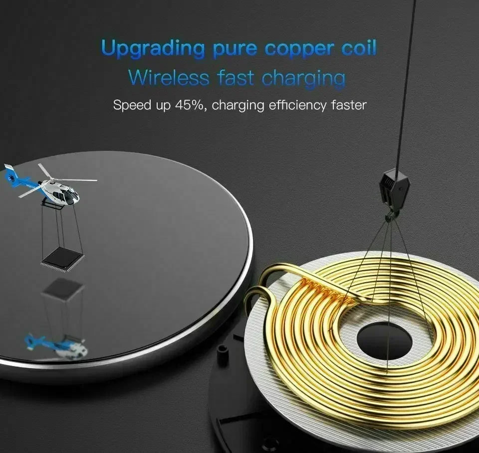 Chargeur Sans Fil Rapide Induction – Compatible iPhone 17-11 Samsung Xiaomi Huawei