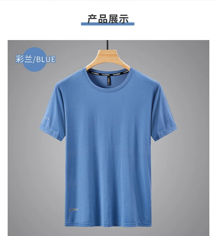 T-Shirt Sport Homme Séchage Rapide Manches Courtes Été Casual Blanc Grande Taille Oversize 6XL 7XL 8XL 9XL Gym Fitness – Tee Sport Performance Inclusif | Mode Homme Sport Premium