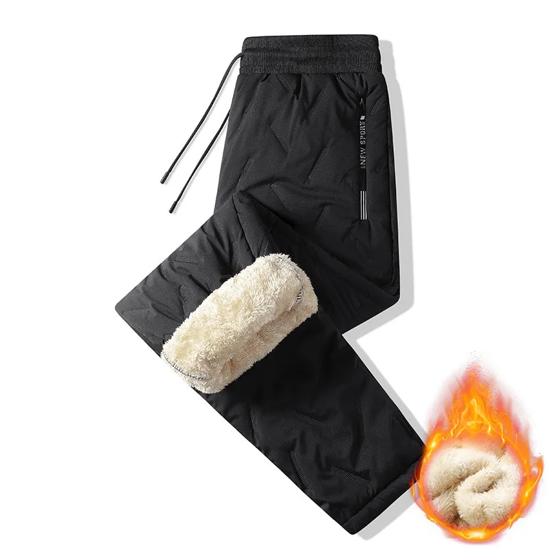 Pantalon Homme Polaire Épais Laine d'Agneau Thermique Chaud Imperméable Coupe-Vent Automne Hiver Streetwear Casual | Pantalon Polaire Imperméable Premium