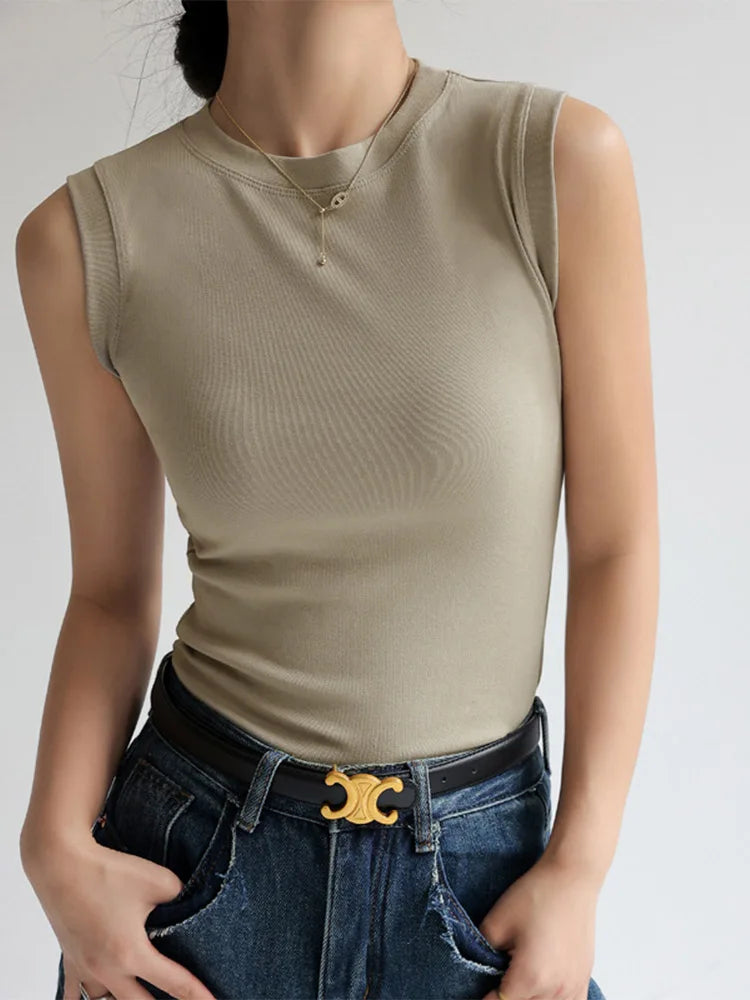 Caraco Débardeur Femme Col Rond Multicolore Basique Sans Manches – Top Sous-Vêtement Couvrant Décolleté Latéral | Mode Essentiel