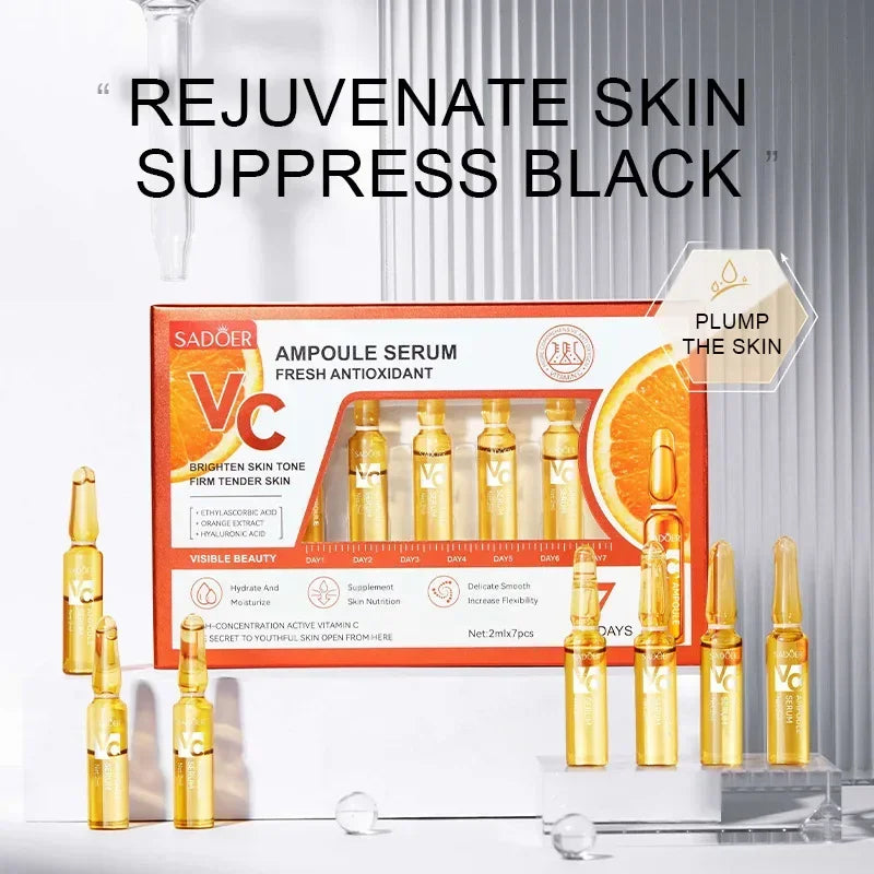 Sérum Ampoule Vitamine C – Éclat, Hydratation & Réparation Peau | Lissant & Unificateur de Teint | Soin Visage Skincare