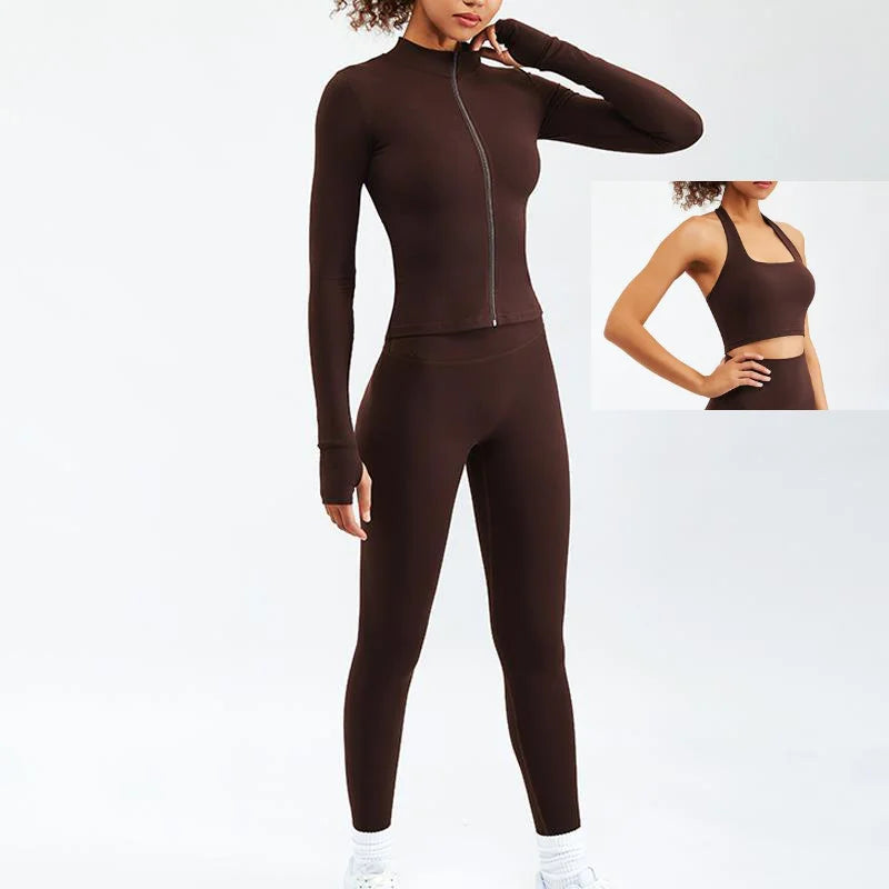 Ensemble Sport Yoga Femme 2 ou 3 Pièces Taille Haute – Doux, Respirant & Gainant | Gym, Fitness & Running | Survêtement Tendance