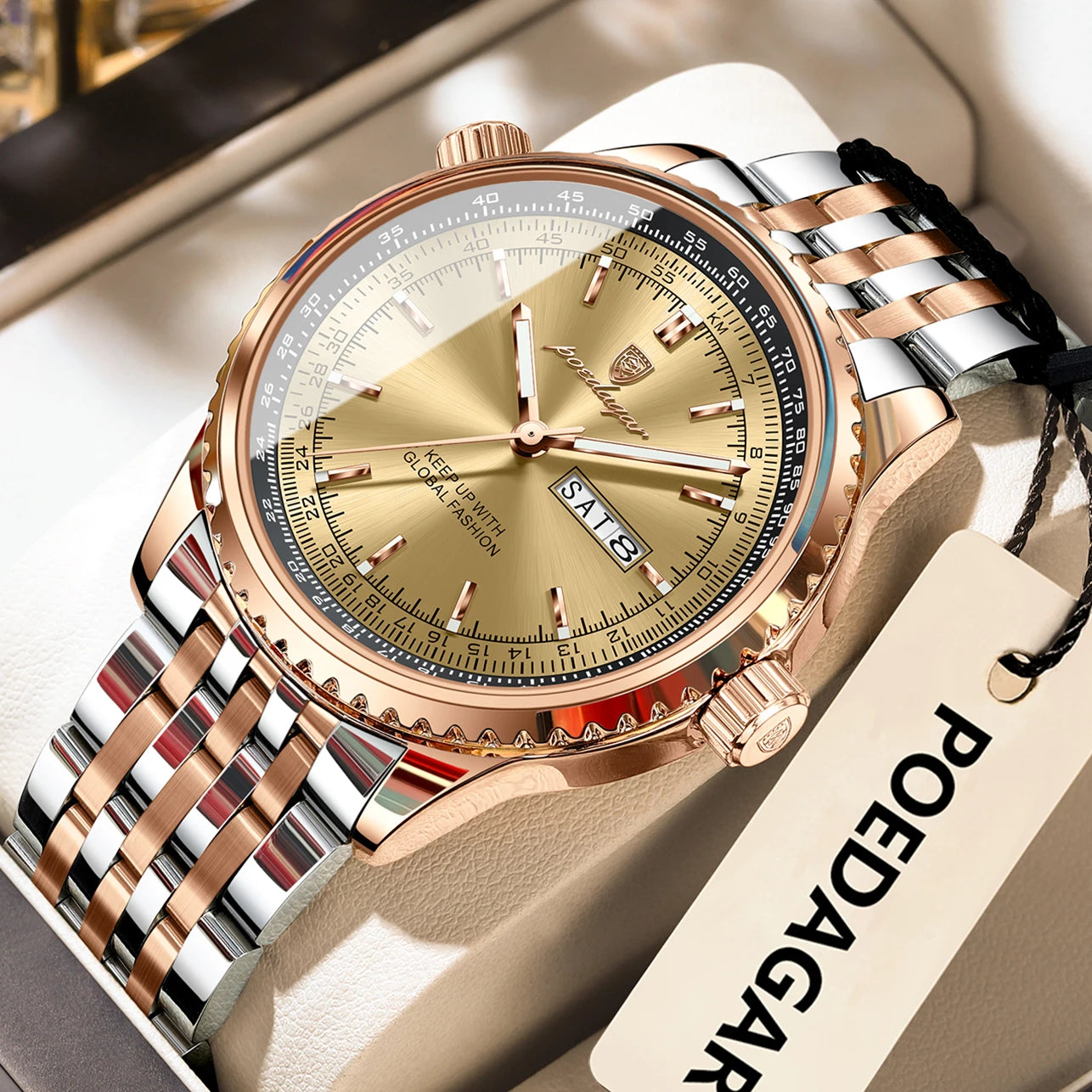 Montre Homme POEDAGAR Militaire Luxe Quartz – Acier Date Semaine Lumineux Étanche Fashion