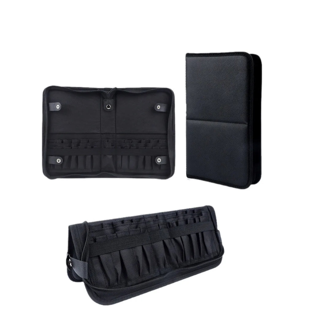 Pochette Pinceaux Maquillage 14/23/29 Trous – Organisateur Oxford Noir Waterproof | Trousse Pinceaux Portable Professionnel