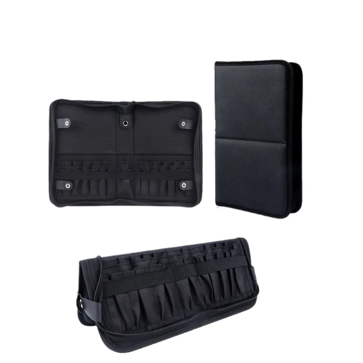 Pochette Pinceaux Maquillage 14/23/29 Trous – Organisateur Oxford Noir Waterproof | Trousse Pinceaux Portable Professionnel
