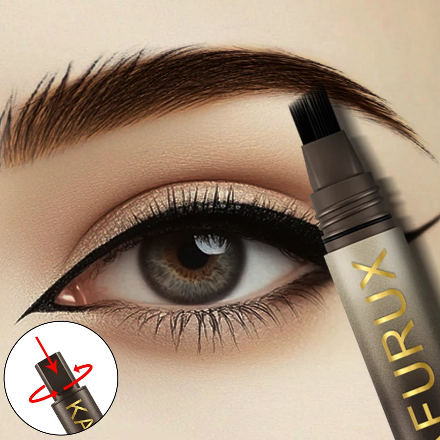 Crayon Sourcils 3D Dye Waterproof – 3 Couleurs Noir, Brun & Naturel | Grande Brosse Anti-Transfert