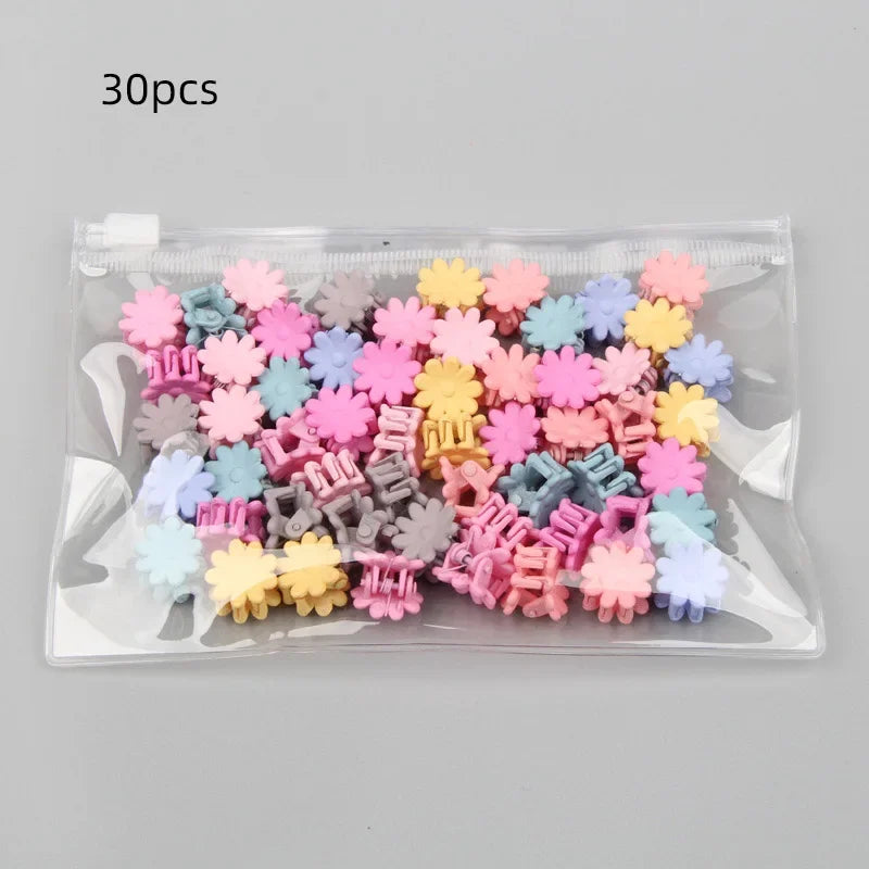Lot 30 Mini Pinces à Cheveux Fille – Barrettes Colorées Cartoon Lapin Fleur Étoile Couronne Bébé Enfant
