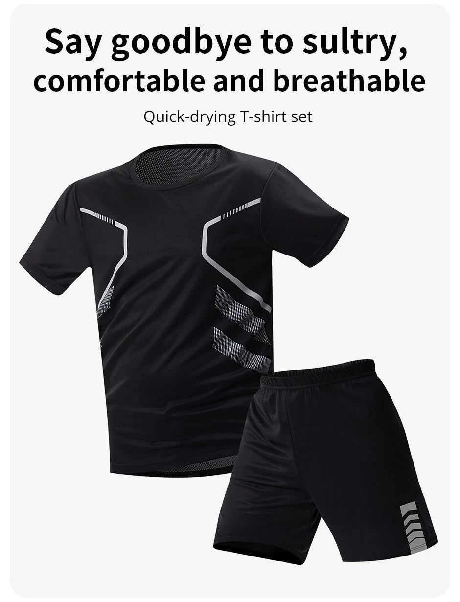 Ensemble Sport Homme Séchage Rapide Grande Taille T-Shirt + Short Lot 2/4/6 Pièces Loisirs Running Fitness Casual Ado – Pack Sport Économique | Mode Homme Sport Premium