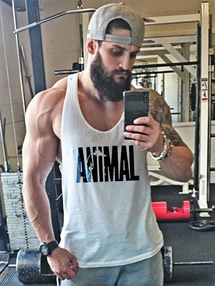 Herren Tanktop Gym Bodybuilding Fitness Print TIER Baumwolle Racerback Stringer Ärmellos Muskeltraining Bequem Leistungsstark Trend – Premium Gym Tanktop TIER Racerback Stringer Bodybuilding | Premium Herren Fitness Mode