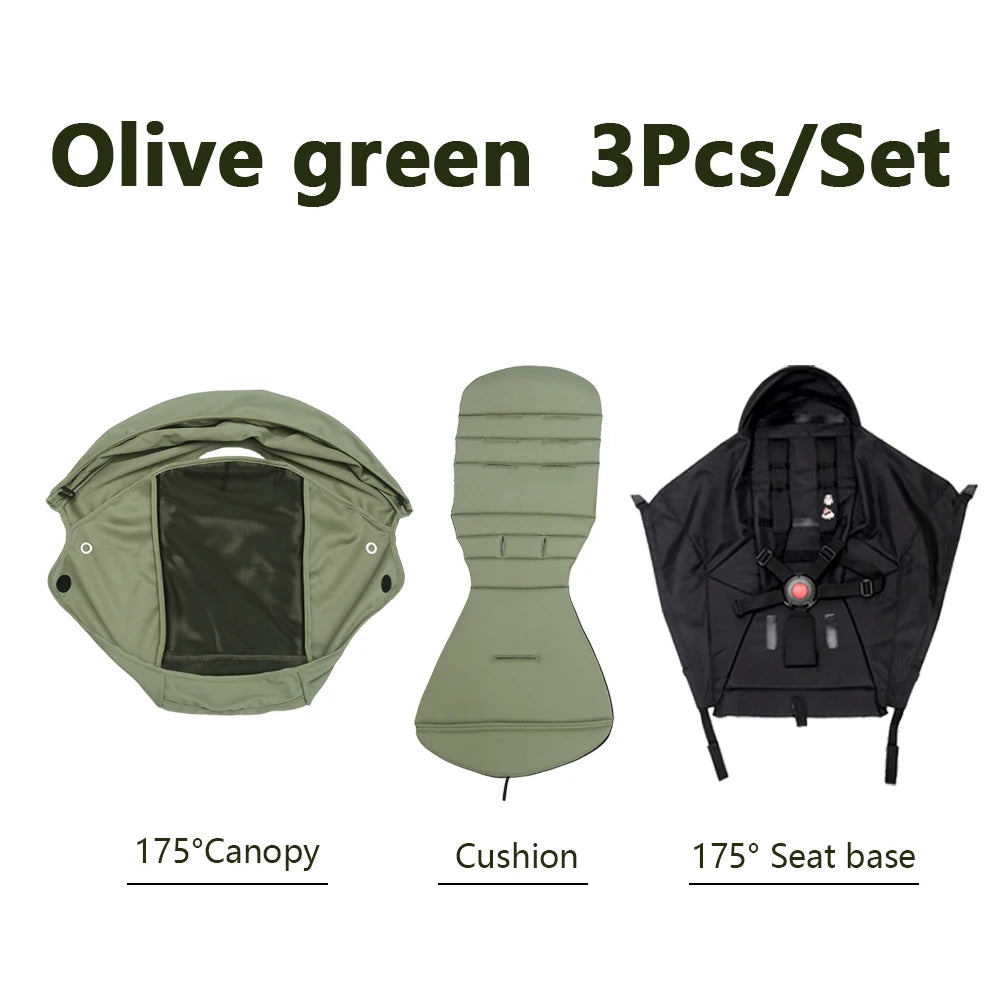 Kit 3 Pièces Accessoires Poussette YOYO/Yoya – Canopy 175° + Housse Siège + Matelas Ajustable Anti-UV