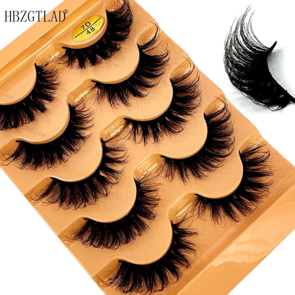 Faux Cils Cat Eye 3D – Lot 5 Paires | Manga Wispy Naturels Courbe D