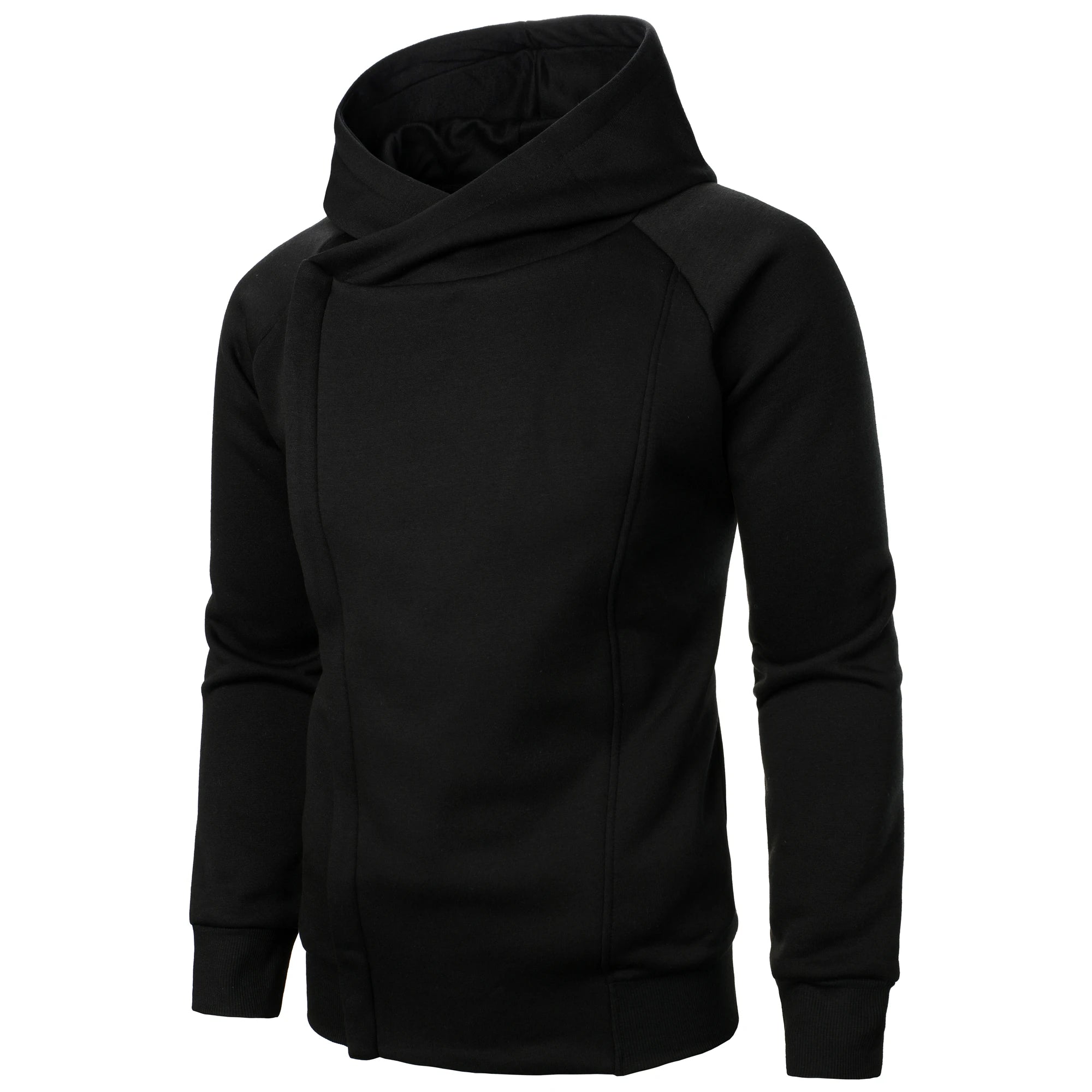 Hoodie Homme Couleur Unie Zip Latéral – Sweat à Capuche Manches Longues Automne Hiver | Mode Homme Premium