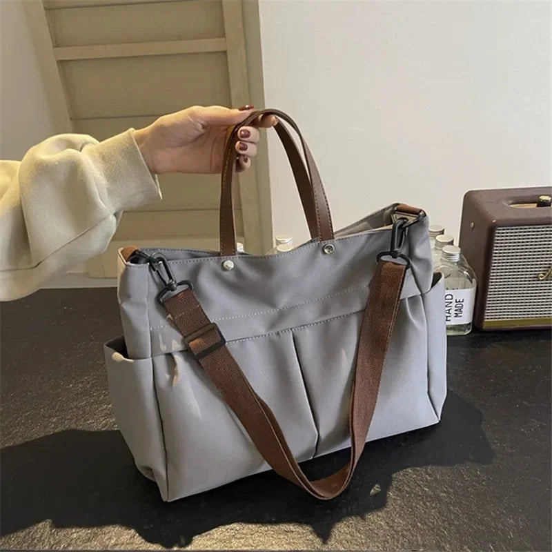 Grand Sac Cabas Nylon Femme – Tote Bag Stylish Bandoulière & Épaule | Voyage, Business, Fitness & Shopping | Léger & Résistant