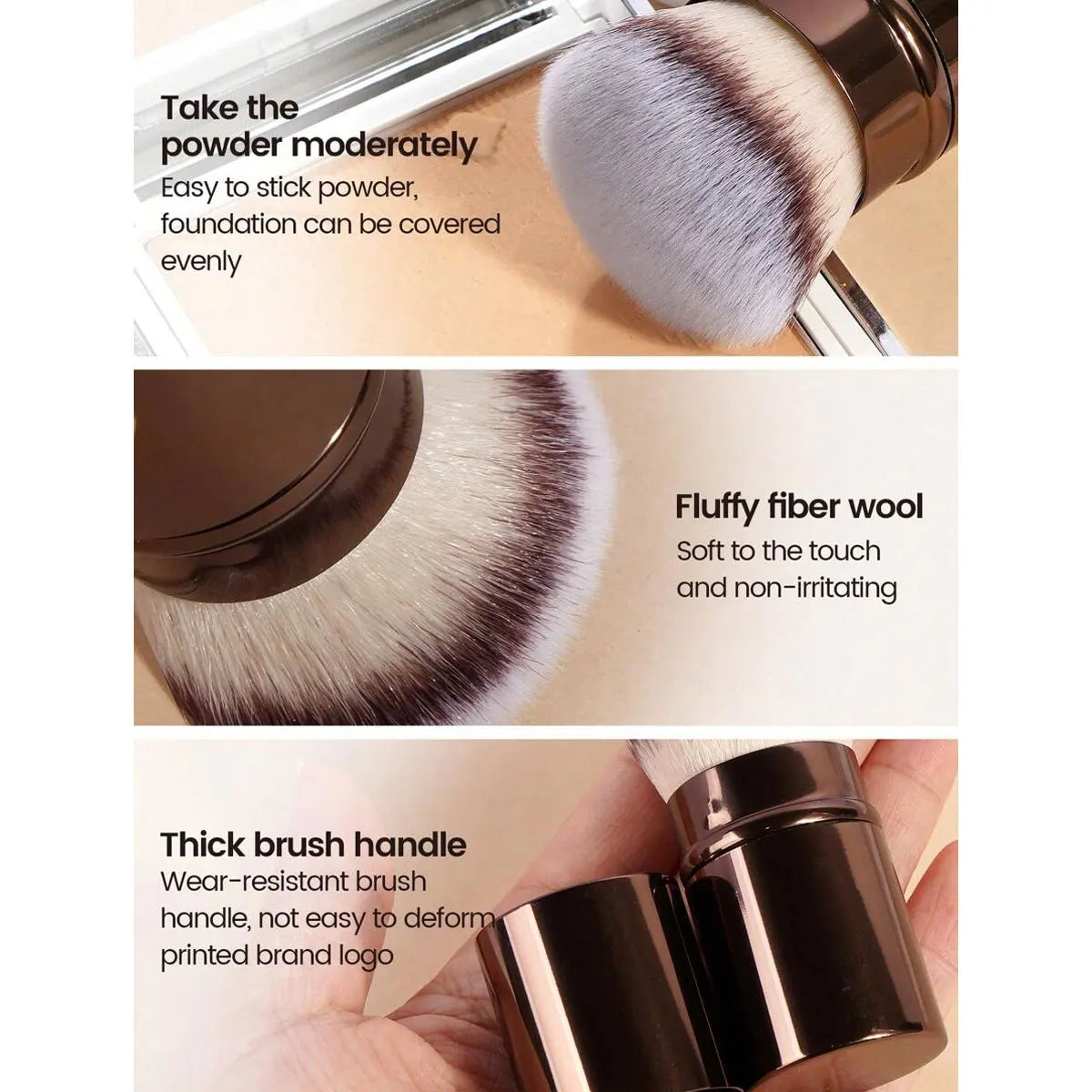 Pinceau Rétractable Professionnel Visage – Blush, Fond de Teint & Poudre Libre | Poils Synthétiques Ultra-Doux
