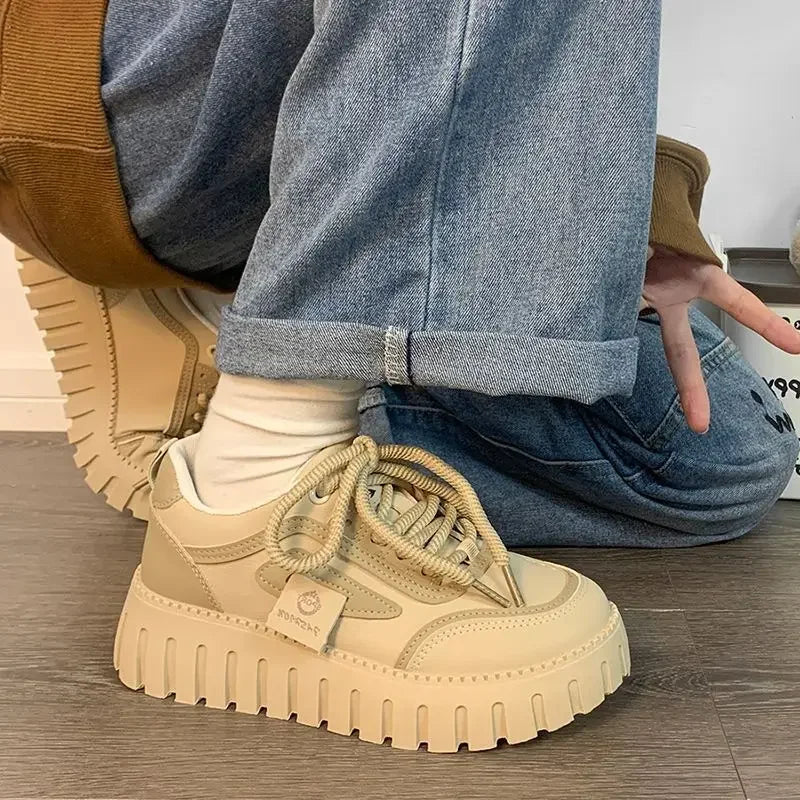 Chaussures Plateforme Y2k Femme Luxe 2025 – Bout Rond Haute Plateforme Designer Daily