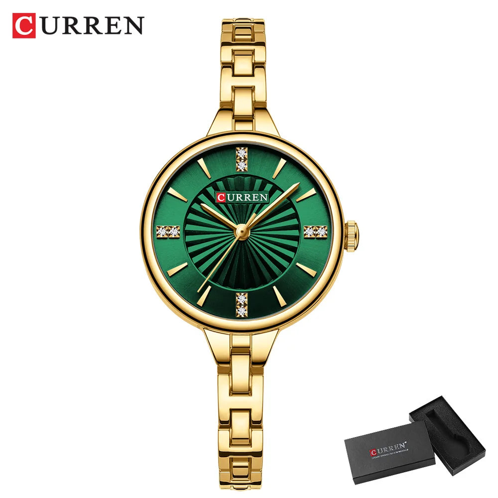 Montre Femme CURREN Luxe Diamond Quartz – Acier Étanche Élégante Dress Diamant