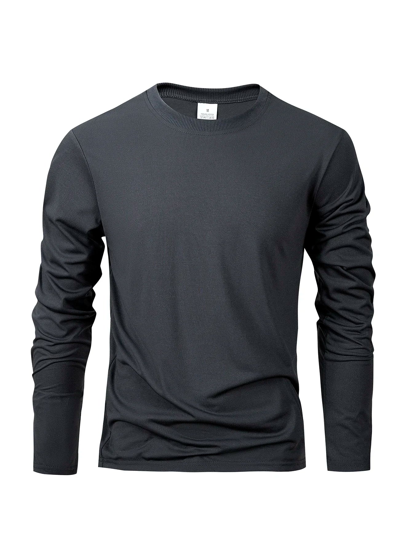 T-Shirt Manches Longues Homme Couleur Unie Coton – Col Rond Unisexe | Casual, Fitness & Running | Confort & Style Intemporel