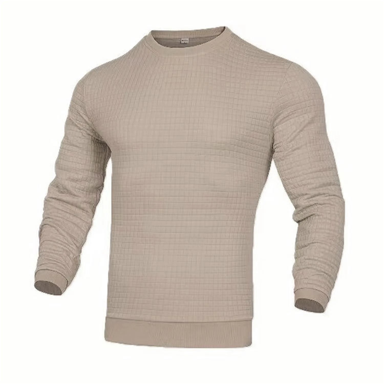 Hoodie Homme Col Rond Jacquard Carreaux Waffle Texture Fashion Casual Chaud Tendance Streetwear – Sweat À Capuche Motif Carreaux Premium | Mode Homme Streetwear Premium