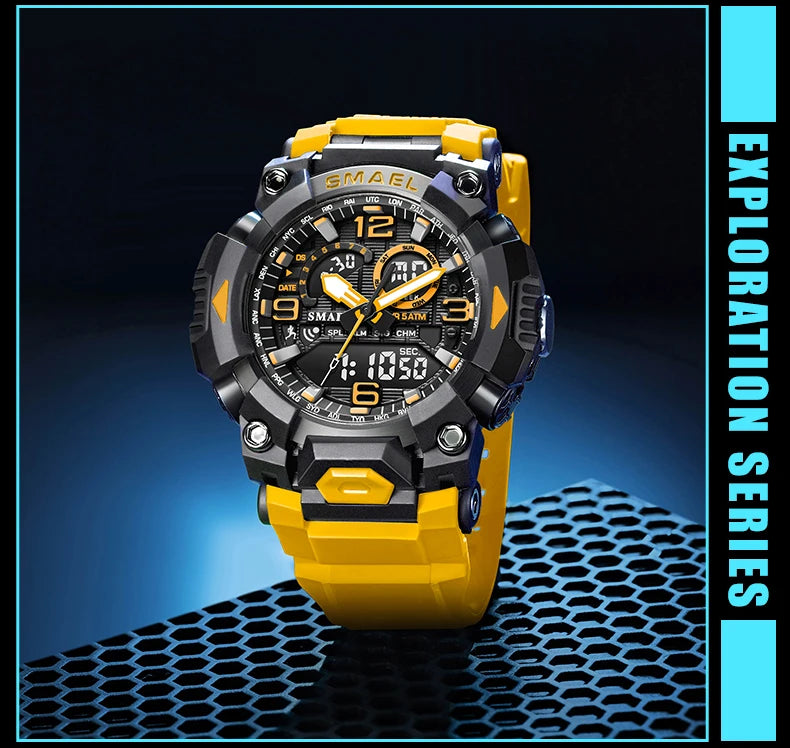 Montre Homme SMAEL 8099 Militaire Digital Sport – Étanche 50M LED Chronographe Antichoc