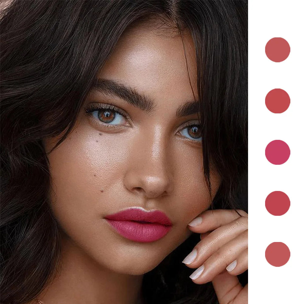 Gloss Velvet Mat DNM 18 Couleurs – Waterproof Longue Tenue | Lip Tint Nude, Rouge & Violet