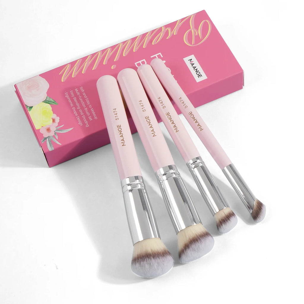 Kit Outils Maquillage 11 Pcs MAANGE – 4 Pinceaux, Puff Poudre, Éponge, Coussin d’Air & Correcteur | Set Complet Fard à Paupières