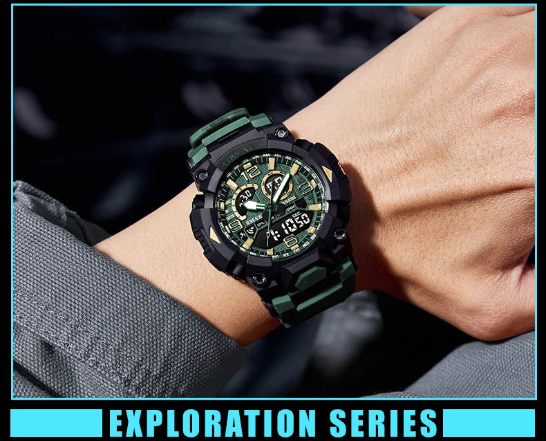 Montre Homme SMAEL 8099 Militaire Digital Sport – Étanche 50M LED Chronographe Antichoc