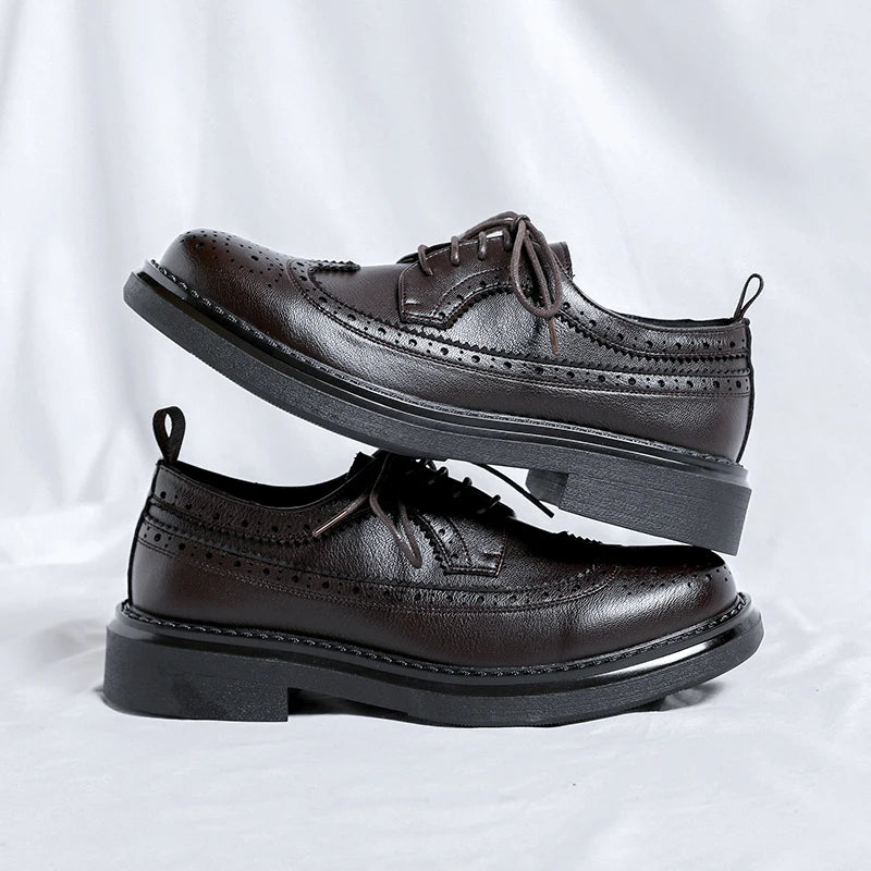Brogues Oxfords Patent Leather Homme – Lacets Formal Noir Mariage Fête Dress Shoes