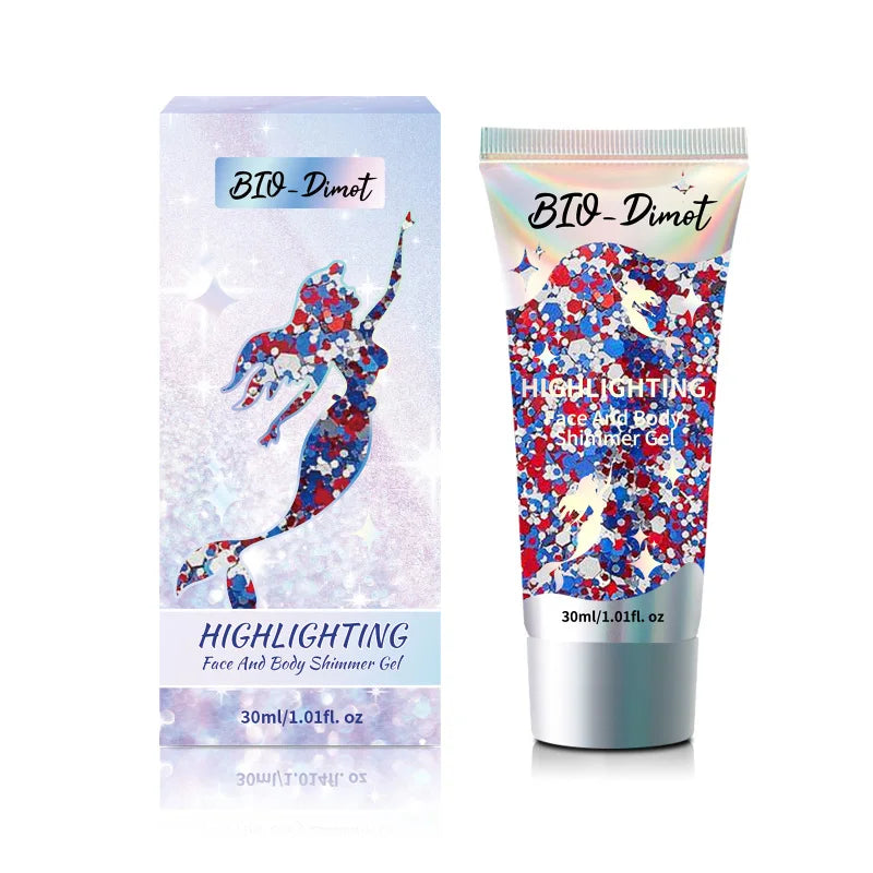Gel Pailleté BIO-Dimot 30g – Visage, Corps, Ongles & Cheveux | Fête & Maquillage Artistique