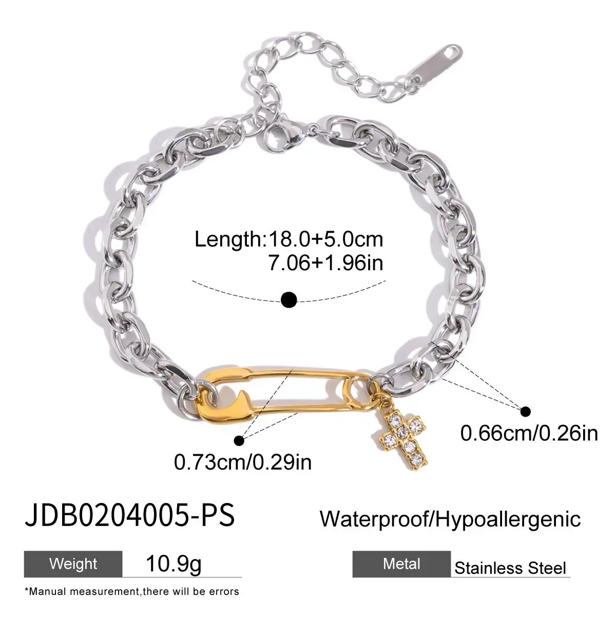 Bracelet Femme Lettre "M" Zircon & Acier Inox Plaqué Or 18K – Bijou Élégant & Polyvalent | Cadeau Personnalisé | Zora